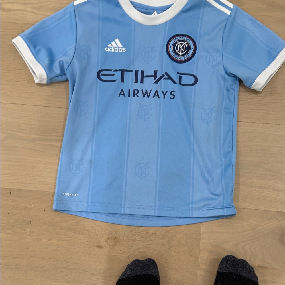 Adidas Kids Light Blue Soccer Jersey